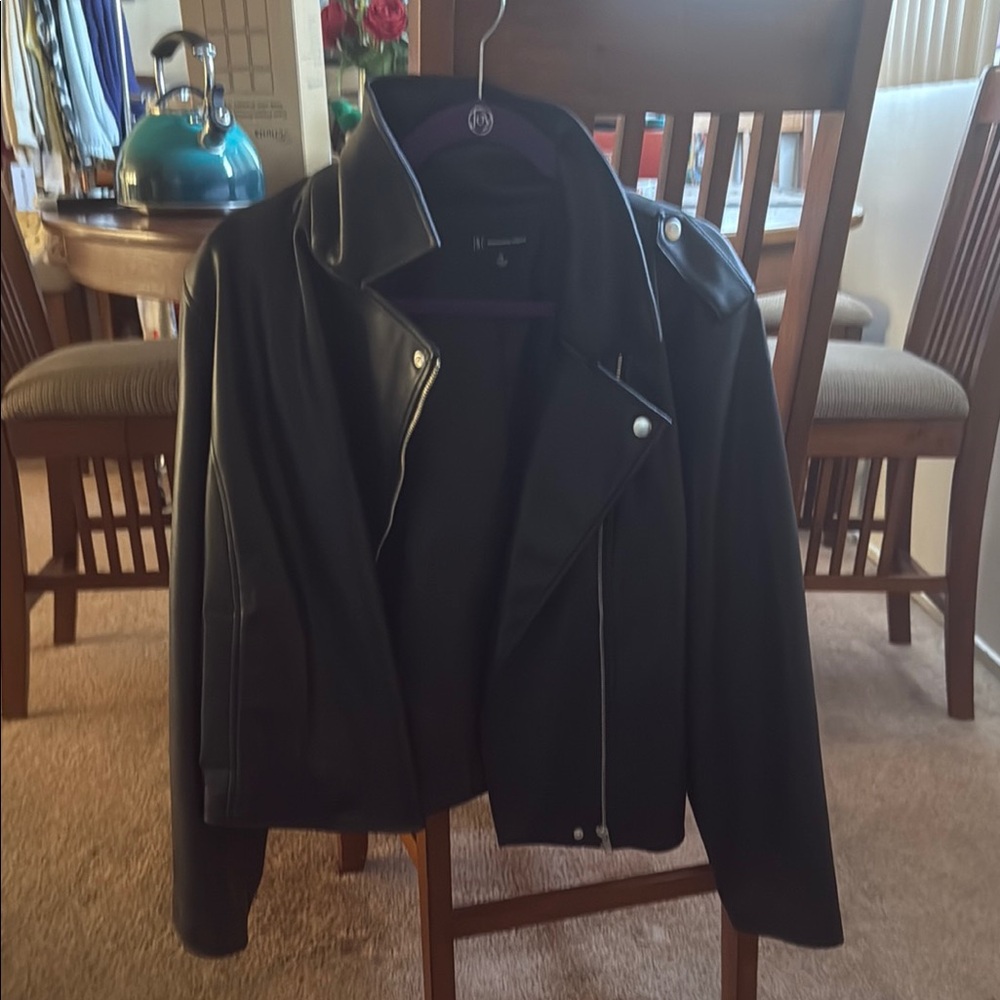 INC International Concepts Black Bomber Jacket